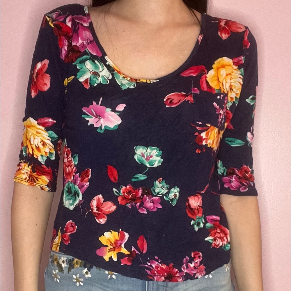 Blue Floral Charlotte Russe Top